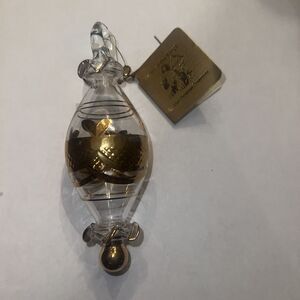 Valley Of The Kings Egyptian Glass Christmas Ornament Gold Detail 5” Long NEW